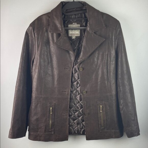 Pacific Trail Women's Dark Brown Leather Jacket Size M - Picture 1 of 10